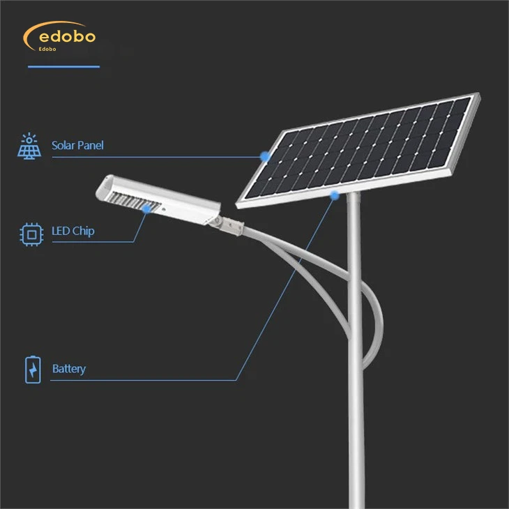 Đèn đường LED với pin lithium Đèn đường năng lượng mặt trời